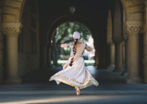 woman running on hallway